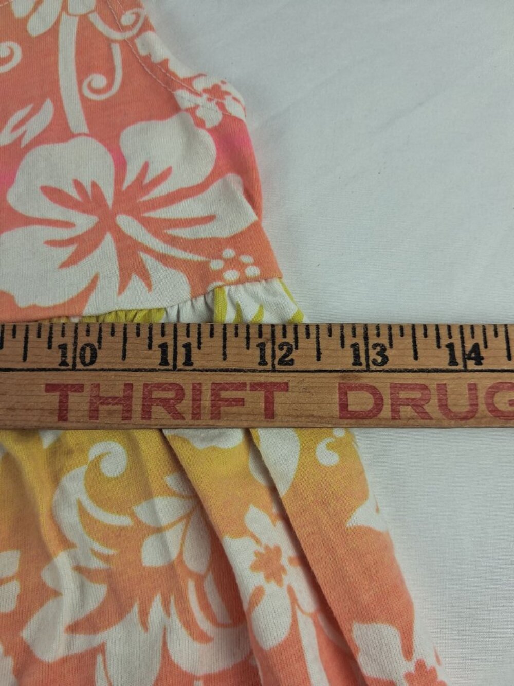 Faded Glory Girls Sleeveless Floral Dress Size 6-6X Orange Pink Yellow - Picture 6 of 9